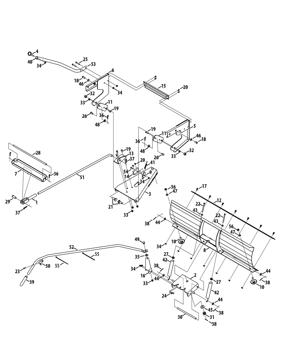 General Assembly Diagram and Parts List for 19A40022 46Inch-100 Cub Cadet Lawn Tractor